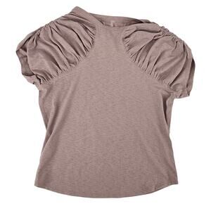 FP Movement Mauve Ruched Short Sleeve Active Top Womens Small Gym Workout